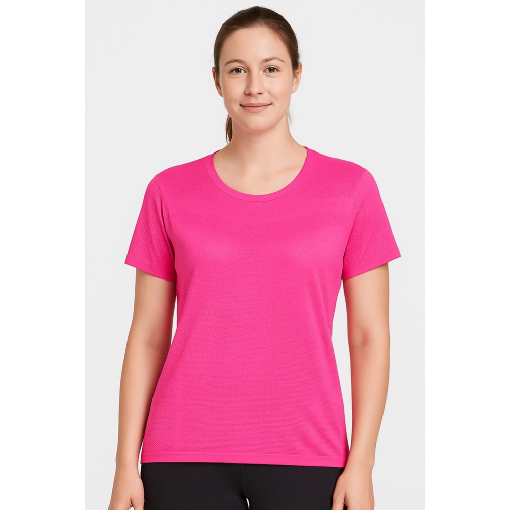 Champion Seamless Performance Tee Neon Pink L Breathable Athletic T-Shirt